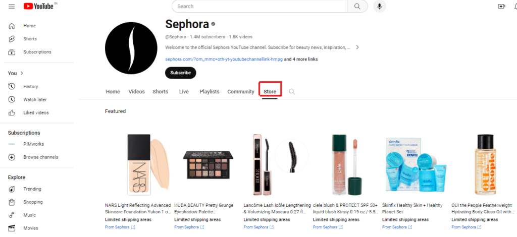 sephora youtube